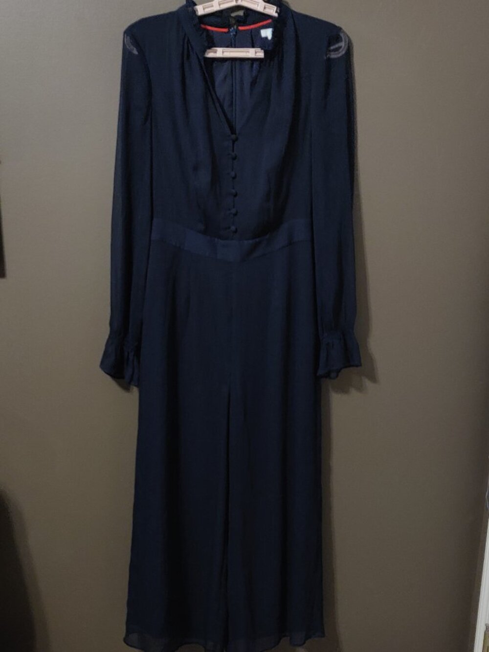 Boden Sarah Frill Navy Blue Jumpsuit Women's Size US 2R - Picture 5 of 9